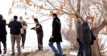Erzurum’da Engelliler, Kuşlar İçin Ağaç Dallarını Ekmeklerle Donattı
