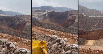 Erzincan'daki toprak kayması faciasının görüntüleri geldi: 9 kişi enkaz altında kaldı
