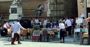 Görüntüler Bilindik Yerden! Kızgın At Ortalığı Birbirine Kattı