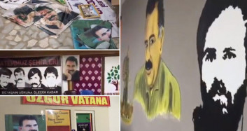 HDP Binasında Öcalan'ın Posterleri