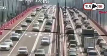 Çin'deki Humen Köprüsü'nde Tehlikeli Anlar