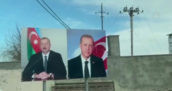 Şuşa Sokaklarında Cumhurbaşkanı Erdoğan'ın Resmi