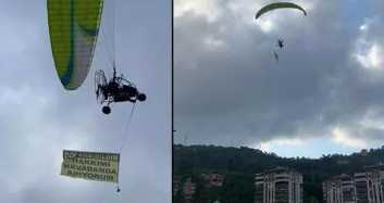 Trabzon'da Bir Kişi Hakkını Gökyüzünde Açtığı Afişle Aradı!