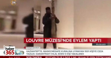 Afrikalı Adam Louvre Müzesi'nde Eylem Yaptı